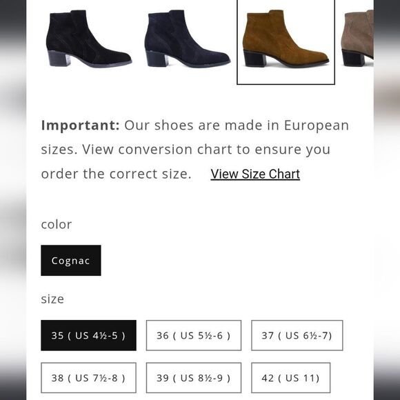 $595 Ron White Wayva Cognac Suede Bootie Womens Size EU 37 US Size 6.5 -7 - Picture 10 of 10